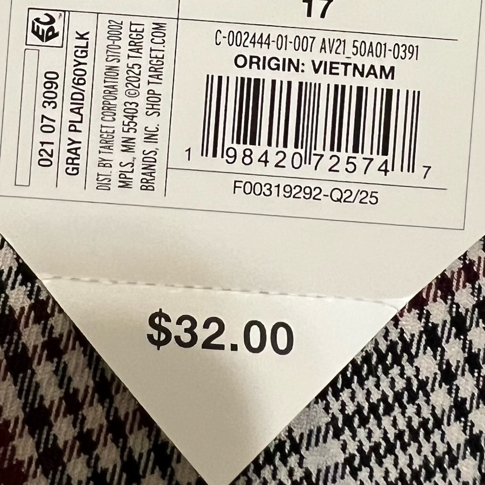 NWT Ava & Viv Women's High Rise Wide-Leg Pants- Gray Plaid Size 17 - Picture 10 of 12